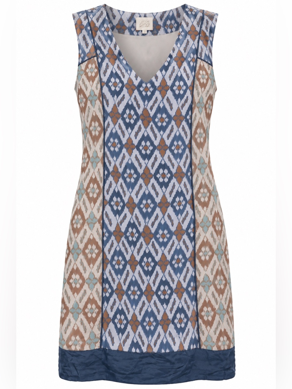 Anthropology Coquille 100% silk Ikat shift dress, size 4, no belt